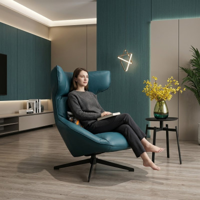 Luxus Design Möbel Moderner Design Sessel 75 x 101cm Leder Wohnzimmer