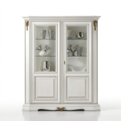 Vitrinen Wohnzimmer Weiß Schränke Anrichte Weiß hell Vitrine Schrank Klassische
