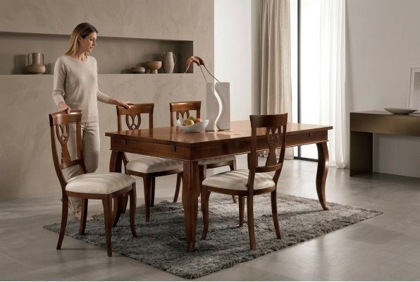 Zavádějící imitace dřeva jídelního stolu: Moderní design a luxus pro váš jídelní pokoj.