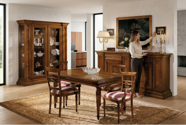 Komplett Esstisch 4 Stühle Esszimmer Set Ess Gruppe Holz Set Vitrine Kommode