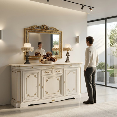 Design komoda nábytek sideboard Klasický Obývací pokoj Dřevo Skříň Luxus Itálie