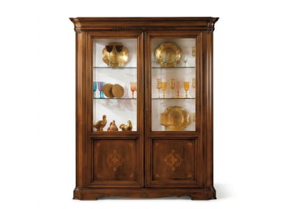 Vitrine 2 Tür Schrank Vitrinen Wohnzimmer Schränke Design Schrank Möbel Glas Neu