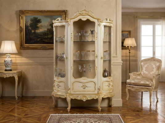 Wohnzimmer Schränke Design Schrank Möbel Glas Neu Vitrine 3 Tür Schrank Vitrinen