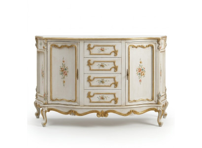 Komoda Klasická skříň Masivní dřevěný nábytek Sideboard Italské zařízení