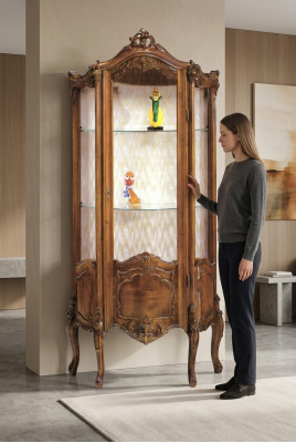 Vitrine Wohnzimmer Möbel Anrichte Massive Holz Vitrinen Glas Schrank Echtholz