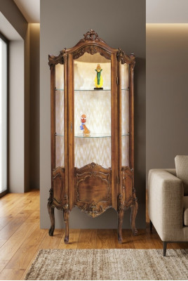 Vitrine Wohnzimmer Möbel Anrichte Massive Holz Vitrinen Glas Schrank Echtholz