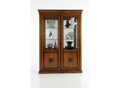 Vitrinen Glas Schrank Echtholz Vitrine Wohnzimmer Möbel Anrichte Massive Holz