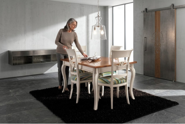 Tisch Möbel Esstisch Naturholz Retro Style Esszimmer Wohnzimmer Esstische Tische