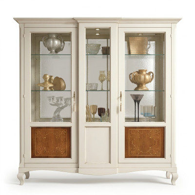 Vitrine Schrank Regal Wohnzimmer Bücherregal Holz Büroschrank Schränke Italien