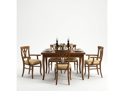 Esszimmer Set Garnitur Kommode 4x Stühle Vitrine Gruppe Essgarnitur Tisch 7tlg.