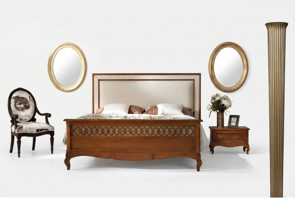 Schlafzimmer Möbel Set Garnitur Italienische Möbel Nachttisch Massives Holz 3tlg