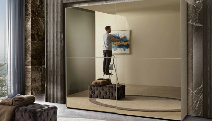 Skrýše Šatní skříň Skříň Posuvné dveře Design Dřevo Italský nábytek Nový