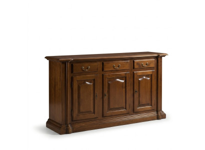 Komoda Jídelní stůl Sideboard Hnědé dřevo Masiv Skříň Nábytek Komody Jídelní stoly.