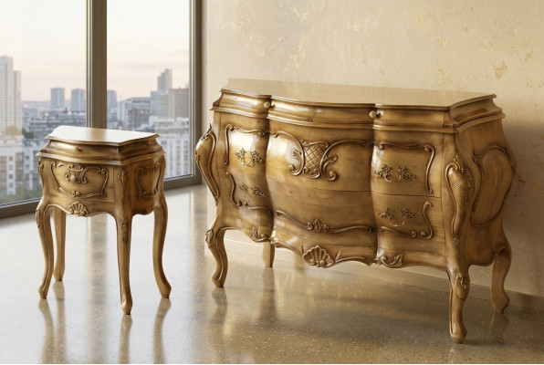 Komoda Dřevo Italský Styl Nábytek Luxus Komody Barokní Sideboard Itálie Nový