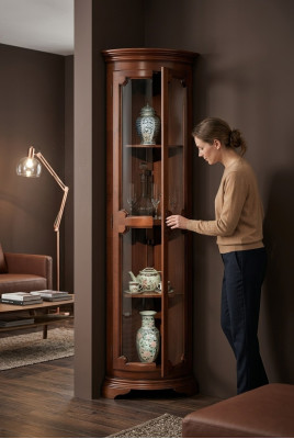 Vitrine Kommoden Vitrinen Kommoden Schränke Glas Designer Schrank Eck Neu