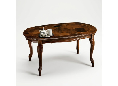 Klassischer Couchtisch Tisch Wohnzimmer Tische Barock Holz Couchtische Massiv