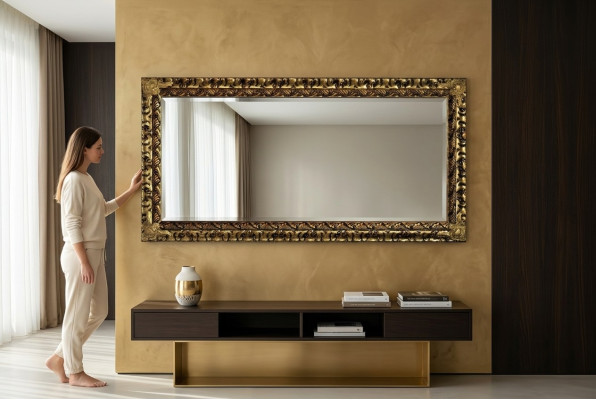 Spiegel Italienische Klassischer Designer Möbel Wandspiegel Holz Gold Neu xxl