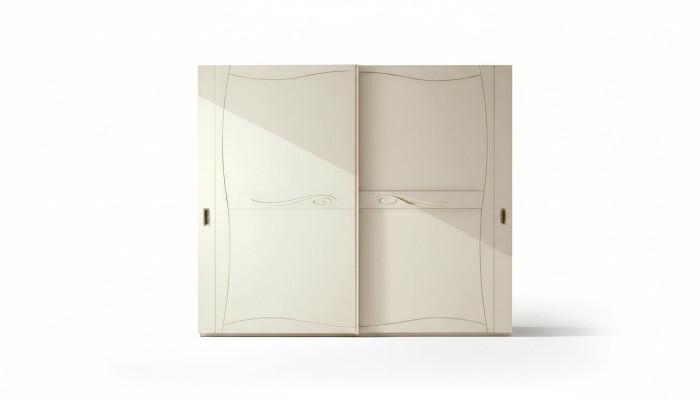 Luxusní šatní skříň se posuvnými dveřmi, skříň v ložnici, skříně dřevěného designu.