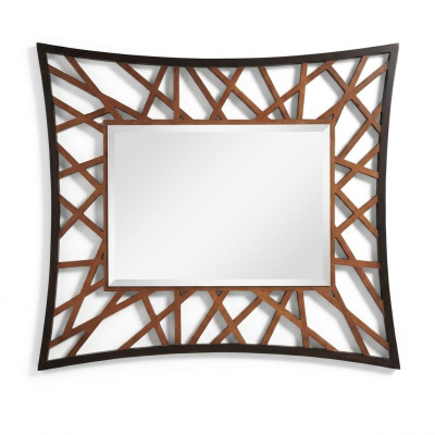 Spiegel Hängespiegel Holz Modern Wandspiegel Möbel Spieglein Design 111x89 Neu