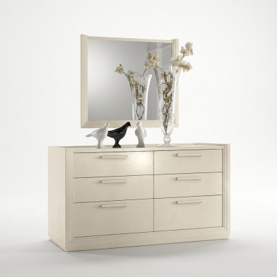 Komoda zrcadlo Skupina komod Design ze dřeva bufet Skříň Regál Set 2 kusy