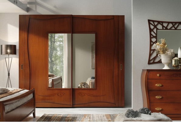 Šatní skříň Skříně Šatna Skříň Luxus Posuvné dveře Design Dřevo Moderní