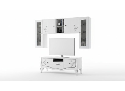Wohnwand RTV skříň Sideboard skříň TV dřevo Lowboard komoda Design nábytek Nový