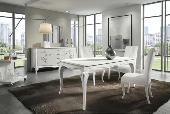 Stůl jídelní rozkládací stůl xxl stoly moderní dřevo jíst jídelní obývací pokoj design bílý nový