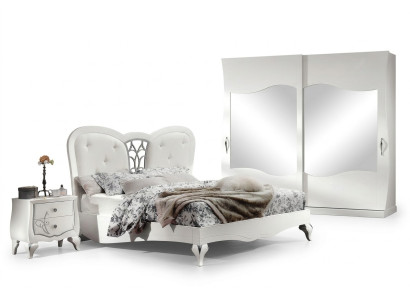 Ložnice postel noční stolek postele dřevo design postelový rám komplet nový set 3ks.