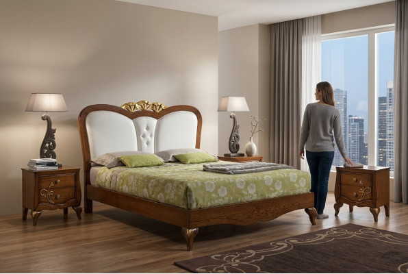 Schlafzimmer Bett Nachttisch Holz Design Betten Nachttische Set 3tlg. Möbel Sets