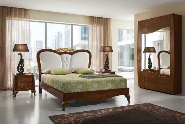 Schlafzimmer Bett Nachttisch Holz Design Betten Nachttische Set 3tlg. Möbel Sets