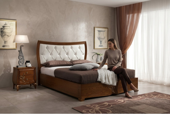 Ložnice Postel Noční stolek Postel Skupina Dřevo Dvojitá Design Sada 3 kusy
