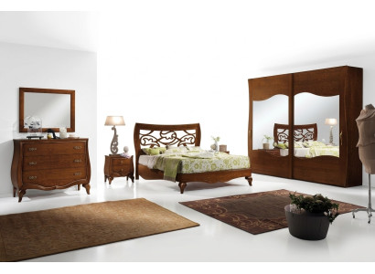 Schlafzimmer Bett Nachttisch Kleiderschrank Kommode Spiegel Garnitur Set 6tlg Ložnice Postel Noční stolek Šatník Komoda Zrcadlo Souprava Set 6dílná