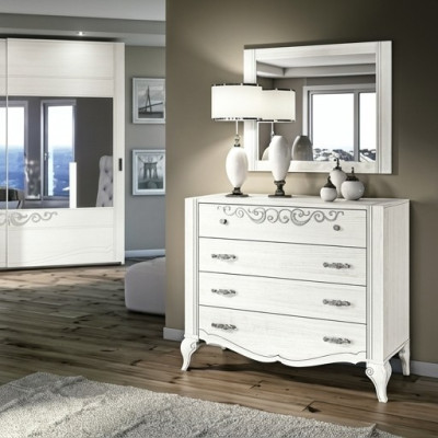 Luxus Set 2 kusy. Komoda zrcadlo skupiny drevo konzola komody skříň Moderní Nový