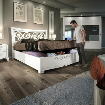Rámy postelí manželská postel Luxus postele dřevo postel rámy bílá design moderní nový