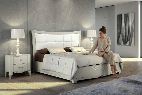 Luxus Set 3tlg Schlafzimmer Bett Nachttisch Betten Garnitur Holz Doppel Modern