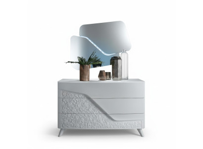 Luxus set 2 kusy komody zrcadlo komody drevo konzola moderni design bílý nový