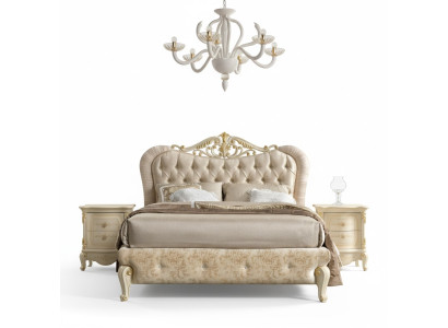 Luxus Chesterfield postel Postele Polštářová postel Dvojitá Italská ložnice Nový