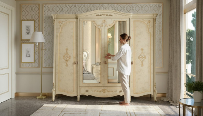 Skříň na oblečení Skříň Barokní styl Nábytek Klasické ložnice Skříně Dřevo