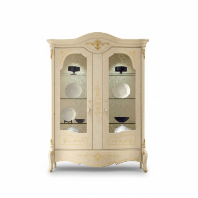 Vitrina Italské luxusní nábytek Vitríny Skříň s komodou Sklo Design Skříň