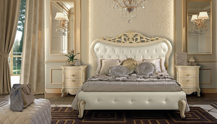 Chesterfield postel návrh luxus dvojité hotelové postele Italské dřevo Nový