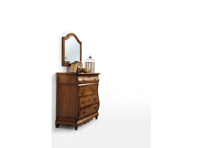 Komoda Sideboard Skříň Dřevo Komody Italský nábytek Masiv Zrcadlo 2ks