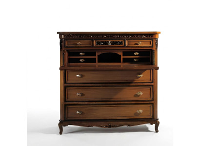 Sekretär Kommode Massivholz Schlafzimmer Italienische Möbel Wohnzimmer Braun