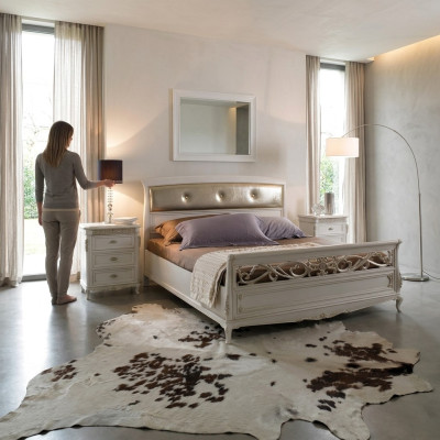 Design Schlafzimmer Möbel Doppelbett Massivholz Vaccari cav giovanni Möbel Neu