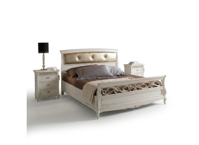 Schlafzimmer Möbel Einrichtung 3tlg. Set Komplett Bett Nachttischen Italien Neu