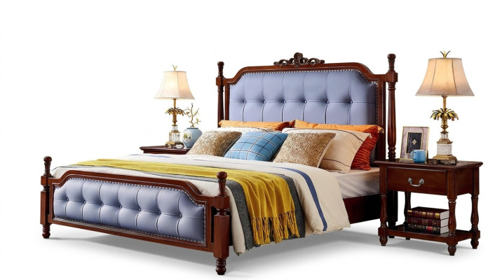 Schlafzimmer Bett Nachttisch Betten Garnitur Holz Bettrahmen Set 3tlg.