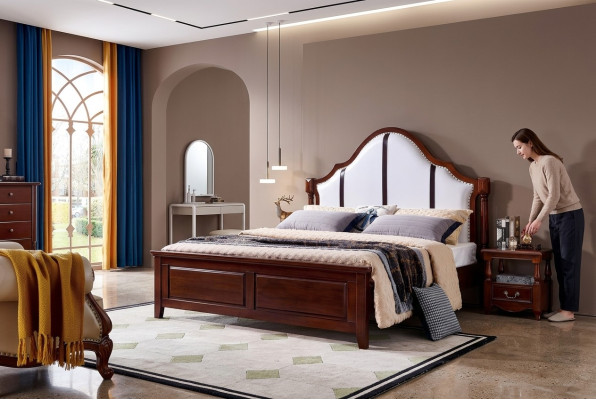 Bett 2 Nachttische 3 tlg Schlafzimmer Set Möbel Klassisch Luxus Betten