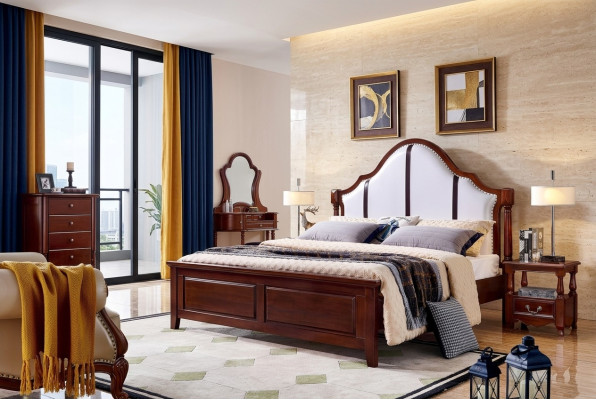 Bett 2 Nachttische 3 tlg Schlafzimmer Set Möbel Klassisch Luxus Betten