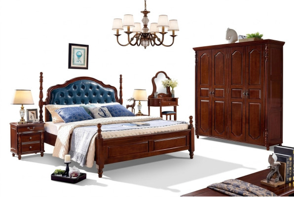 Bett 2x Nachttische 3 tlg. Schlafzimmer Set Design Luxus Klassisch