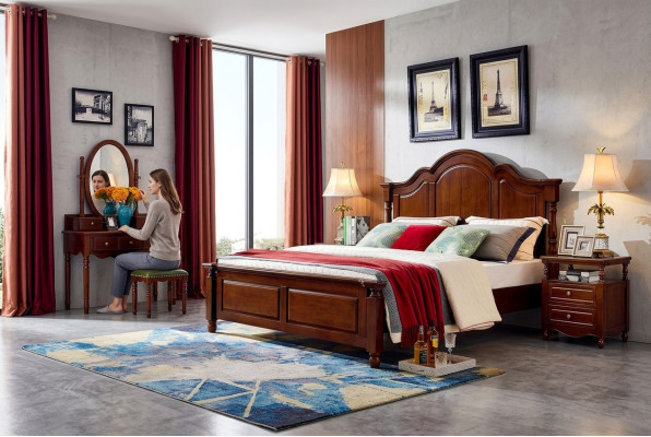 Design postele Luxusní nábytek 2x Noční stolek 3dílná sada ložnice