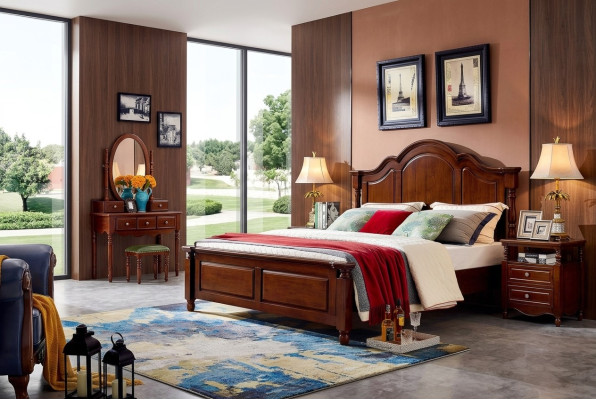 Design postele Luxusní nábytek 2x Noční stolek 3dílná sada ložnice